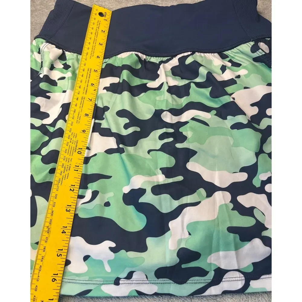 ZUDA Womens Size Small Skort Green/Blue Print Sports Golf Skort Athletic‎